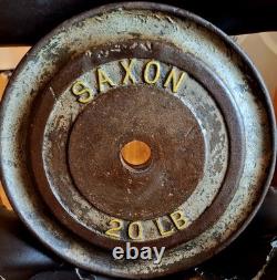 Vintage Jowett-Era Saxon 20 lb Plates (Pair) Rare Collectible Iron