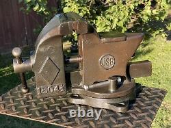 Vintage Jsb 15004 1/2 Swivel Anvil Vise 4 3/4'' Jaw, 28 Lbs Cast Iron Vice Japan