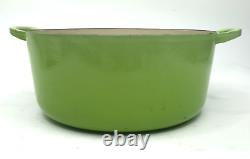 Vintage LE CREUSET 28 Round Dutch Oven Kiwi Green 7.25 Quart Cast Iron Pot & Lid