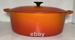 Vintage LE CREUSET Flame Oval 6.75 Qt. Cast Iron Enamel Oval Dutch Oven #31