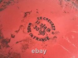Vintage LE CREUSET Red Enamel CAST IRON SKILLET 11 3/4 30cm Made in France