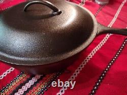 Vintage LODGE #8 Cast Iron CHICKEN FRYER DEEP SKILLET WithLid Restored Sits Flat