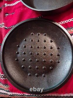 Vintage LODGE #8 Cast Iron CHICKEN FRYER DEEP SKILLET WithLid Restored Sits Flat