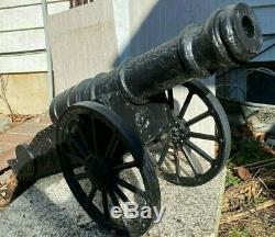 Vintage Large 35 Big Cast Iron Cannon, weights about 100lb