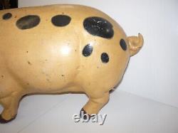 Vintage Large Rare Cast Iron Piggy Bank Doorstop 22 lbs. 17 Long Butcher Shop