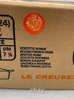 Vintage Le Creuset Dutch Oven Enameled Cast Iron Flame Orange 2501 E 4.5 Qt New