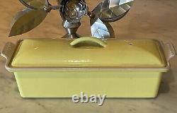 Vintage Le Creuset Yellow Enameled Cast Iron 1 1/2 Qt. Covered Loaf Terrine #28
