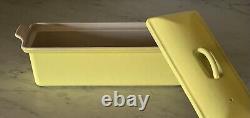 Vintage Le Creuset Yellow Enameled Cast Iron 1 1/2 Qt. Covered Loaf Terrine #28