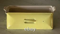 Vintage Le Creuset Yellow Enameled Cast Iron 1 1/2 Qt. Covered Loaf Terrine #28