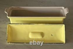 Vintage Le Creuset Yellow Enameled Cast Iron 1 1/2 Qt. Covered Loaf Terrine #28