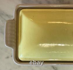 Vintage Le Creuset Yellow Enameled Cast Iron 1 1/2 Qt. Covered Loaf Terrine #28