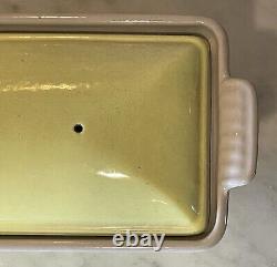 Vintage Le Creuset Yellow Enameled Cast Iron 1 1/2 Qt. Covered Loaf Terrine #28