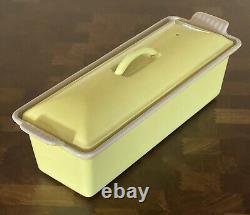 Vintage Le Creuset Yellow Enameled Cast Iron 1 1/2 Qt. Covered Loaf Terrine #28