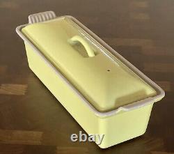 Vintage Le Creuset Yellow Enameled Cast Iron 1 1/2 Qt. Covered Loaf Terrine #28