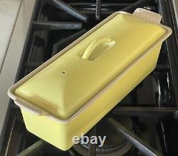 Vintage Le Creuset Yellow Enameled Cast Iron 1 1/2 Qt. Covered Loaf Terrine #28