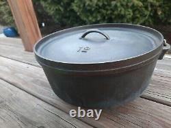 Vintage Lodge #12 CO D Cast Iron Camp Dutch 3 footed Oven withLid 18 lb