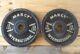 Vintage Marcy International Olympic 2 Weight Plates 33 Lb/15 Kgs Pair Cast Iron