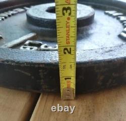 Vintage Marcy International Olympic 2 Weight Plates 33 lb/15 kgs Pair Cast Iron