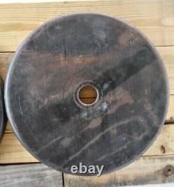 Vintage Marcy International Olympic 2 Weight Plates 44 lb/20 kgs Pair Cast Iron