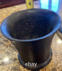 Vintage Mortar Pestle Apothecary Druggist Chemist Medical Cast Iron 11 Lbs