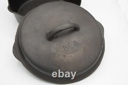 Vintage No. 8 Foster Chicken Fryer Cast Iron, 3 Deep with Cast Lid