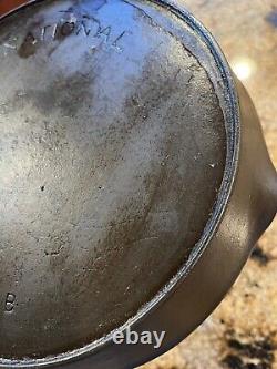 Vintage OLD WAGNER Cast Iron NATIONAL SKILLET 7 B with Heat Ring Read