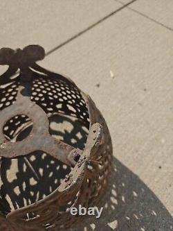 Vintage Ornate Victorian Cast Iron Footed Planter 12x12x10 Heavy 15 Lb