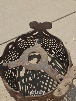Vintage Ornate Victorian Cast Iron Footed Planter 12x12x10 Heavy 15 Lb