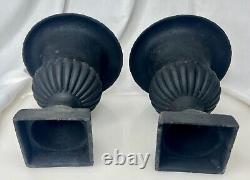 Vintage Pair Cast Iron 9 Garden Planter Urns -92691