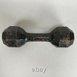 Vintage Rare Painted Cast Iron Octagonal 15 LB Pound Single Dumbbell York Weider