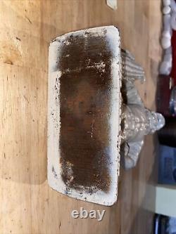 Vintage Seed Sales Award Door Stop 9+ LBS Cast Iron Metal Patina Farm Collector