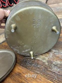 Vintage Unmarked Lodge #12 CO D USA Cast Iron Pot Camp Dutch Oven 3 Footed Lid