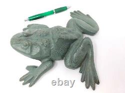 Vintage Virginia Metalcrafters Cast Iron Frog Green Bullfrog Doorstop Rare 4 lbs