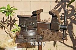 Vintage Wilton 1645, 5'' Jaw Swivel Anvil Vise, Schiller Park ILL Usa, 37 Lbs Vice