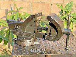 Vintage Wilton Shop 4'' Jaw Swivel Anvil Vise, Chicago 14 Usa, 25 Lbs Vice