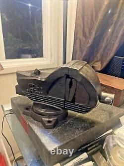 Vintage Wilton Shop 4'' Jaw Swivel Anvil Vise, Chicago 14 Usa, 25 Lbs Vice