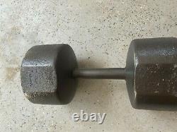 Vintage YORK 55 LB Dumbbell Single Roundhead Cast Iron Weight