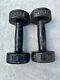 Vintage York 8 Lb Dumbbell Cast Iron Single Roundhead Single Usa Stamp Pair (2)