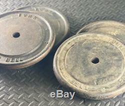 Vintage York Barbell 25 LB Standard Weight Plates Set of 4 100 Lbs Total