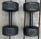 Vintage York Pair 40 Lb Dumbbells 80 Lbs Total Roundhead Weight Barbell Usa