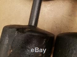 Vintage York US 40lb pair Cast Iron roundhead Dumbbells Weights round head