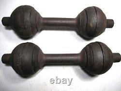 Vintage/antique Weider Go Go Globe Cast Iron Dumbells 15lb Ea