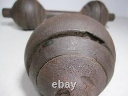 Vintage/antique Weider Go Go Globe Cast Iron Dumbells 15lb Ea