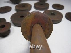 Vintage/antique Weider Go Go Globe Cast Iron Dumbells 15lb Ea