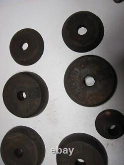 Vintage/antique Weider Go Go Globe Cast Iron Dumbells 15lb Ea