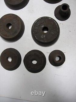 Vintage/antique Weider Go Go Globe Cast Iron Dumbells 15lb Ea