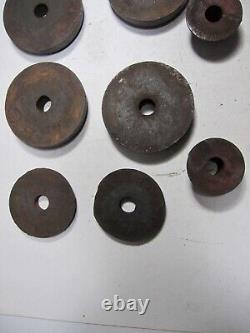 Vintage/antique Weider Go Go Globe Cast Iron Dumbells 15lb Ea