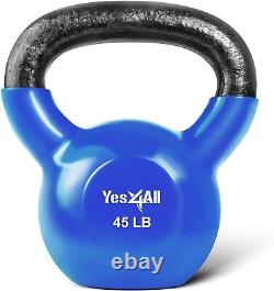 Vinyl Coated 5 lbs 50 Pound Cast Iron Kettlebell Weight Lifting Workout New