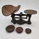 Vtg Antique Ny Jacobs Bros Cast Iron Type 77 Candy Scale 6lbs Weight & Brass Pan