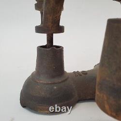 Vtg Antique NY Jacobs Bros Cast Iron Type 77 Candy Scale 6lbs Weight & Brass Pan